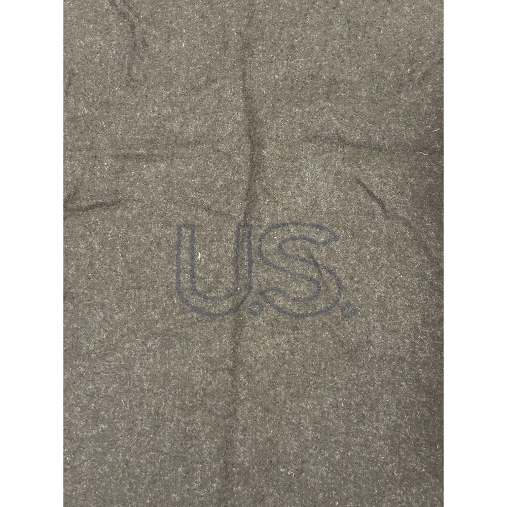 US Army Wool Blanket Military Vintage 5' x 6' Olive Drab Heavy Huge Woolrich